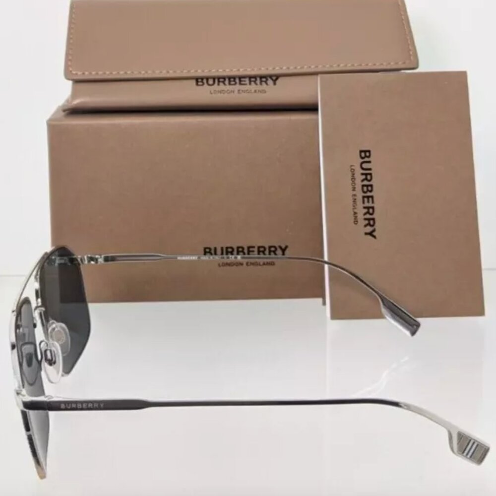 New Authentic Burberry Silver Sunglasses 59mm Unisex - Picture 5 of 5